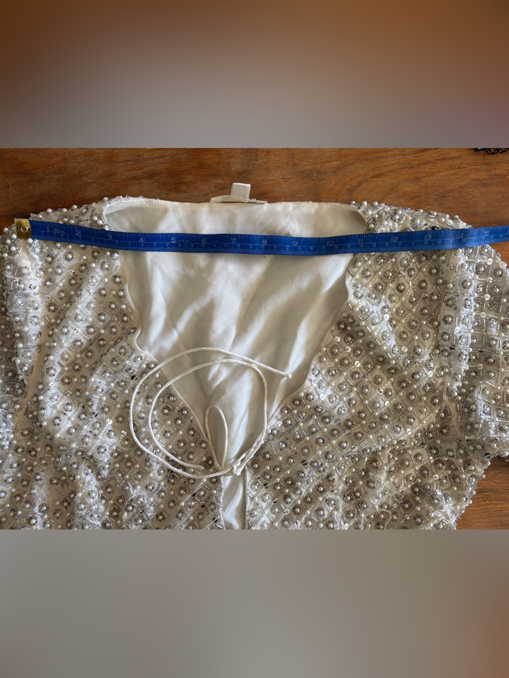 $939 NWOT For Love & Lemons Twinkle Sequin Beaded Mini Dress in Silver Sz Large - Picture 15 of 16